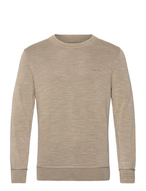 Se GANT Plain Sunfaded Cotton C-Neck GANT Beige ved Booztlet