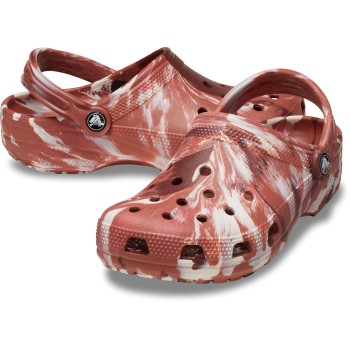 Se Crocs Classic Marbled Clog Vinrød  US M6/W8 (EU 38-39) ved Timarco