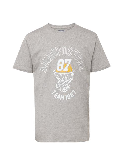 Se AÉROPOSTALE Bluser & t-shirts 'BASKETBALL TEAM 87'  gul / grå-meleret / hvid ved About You