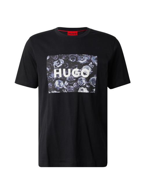 Se HUGO Bluser & t-shirts 'Dulive'  røgblå / sort / hvid ved About You