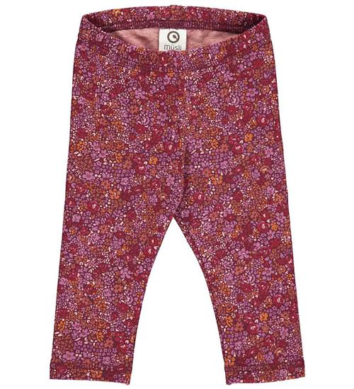 Se MÃ¼sli Leggings - Petit Blossom - Fig/Boysenberry/Berry Red ved KidsWorld