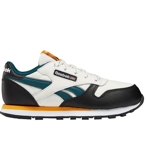 Se Reebok Sko - Leather - Chalk/Core Black/Semi Solar Gold ved KidsWorld