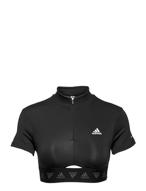 adidas Performance Hyperglam Crop Zip Tee W Adidas Performance Black