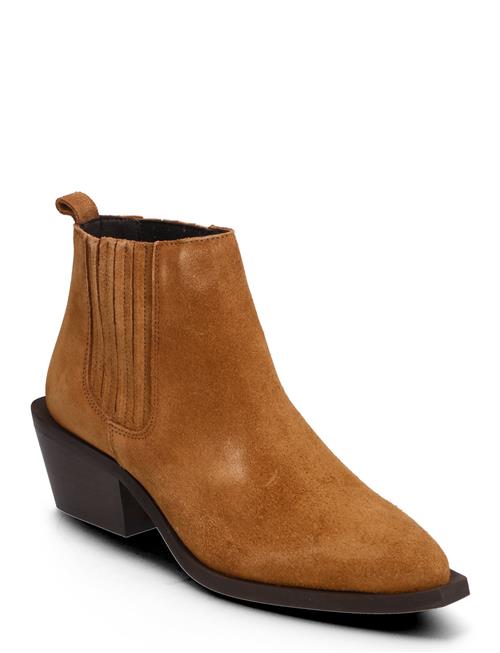 Se Bianco Biamona Western Boot Low Chelsea Suede Bianco Beige ved Booztlet