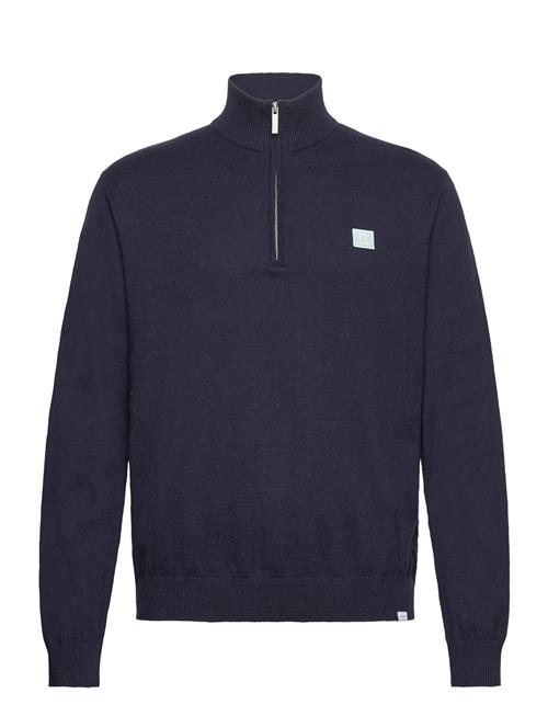 Se Les Deux Elias Patch Cashton Half-Zip Knit Les Deux Navy ved Booztlet