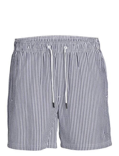 Jack & Jones Jpstfiji Jjswim Seersucker Ss24 Ly Jack & J S Navy