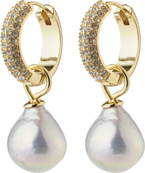 Se Pilgrim Edele Pearl Earrings Goldplated One size - Creoler hos Magasin ved Magasin