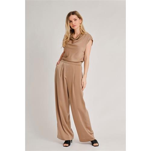 A-VIEW Anna Pants Kvinde Camel Bukser Med Brede Ben Str 42 - hos Magasin