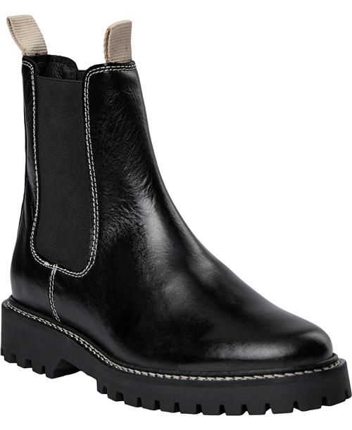 Shoe Biz Nilou Kvinde Black W. Sand Stitching Chelsea Boots Str 38 - hos Magasin