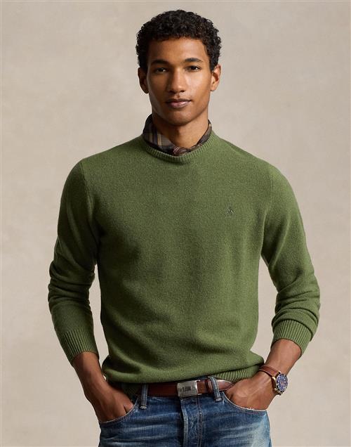 Polo Ralph Lauren 2/27 Merino Rwsls CN PP Mand Classic Olive Heather Sweaters Str S Merino - hos Magasin