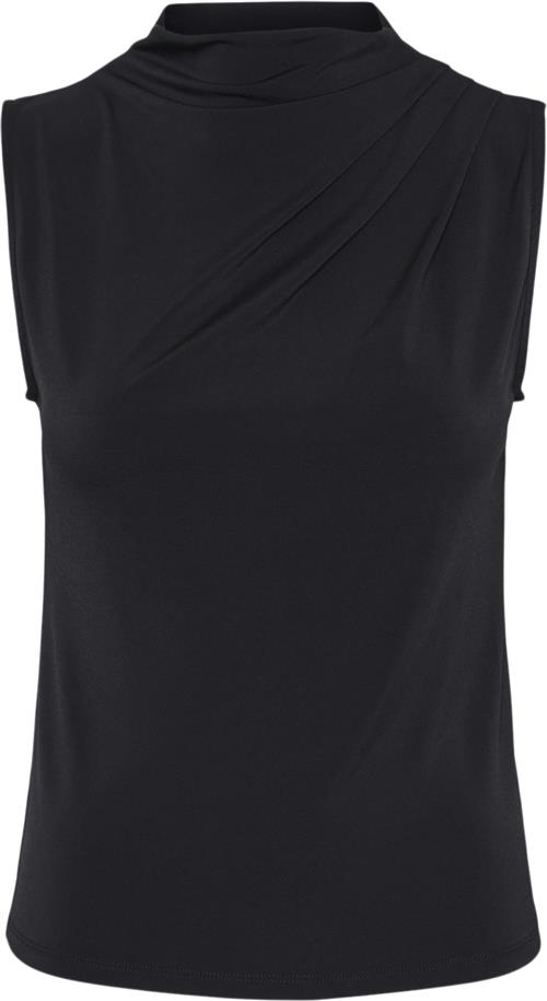 Se Pieces Pcmadison SL Draped TOP Noos BC Kvinde Sort Toppe Str S - hos Magasin ved Magasin