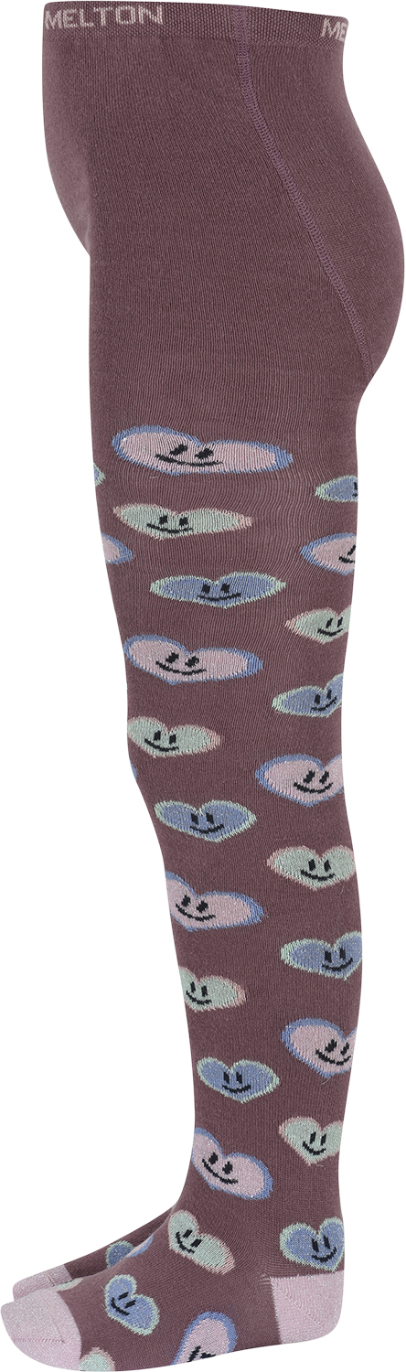 Se Melton Happy Hearts Tights Str 86/92 - Grape Shake Strømper Bomuld hos Magasin ved Magasin