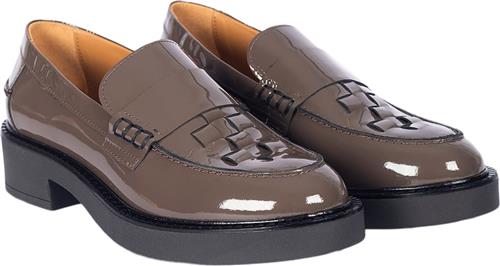 Se ANGULUS Loafer med Fletdetalje Kvinde 1722 Dark Taupe Loafers Str 40 - hos Magasin ved Magasin