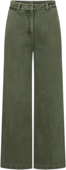 Nué Notes Porter Pants Kvinde Rifle Green Wide Jeans Str 40 - hos Magasin