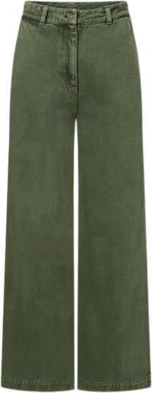 Nué Notes Porter Pants Kvinde Rifle Green Wide Jeans Str 36 - hos Magasin