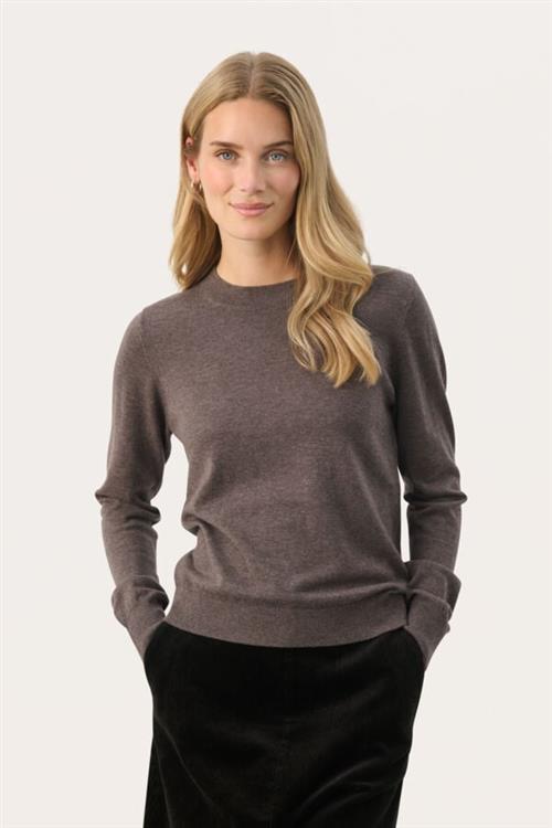 Se Part Two Jaylynpw PU Kvinde Dark Mink Melange Sweaters Relaxed Fit Str XL - hos Magasin ved Magasin