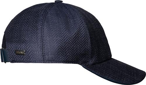 Se ETON Navy Blue Linen Wool Baseball Cap L - Kasketter Uld hos Magasin ved Magasin