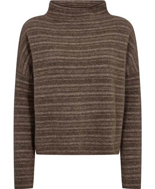 Filippa K Mika Stripe Sweater Kvinde Beige Stri Rullekraver Str S - hos Magasin