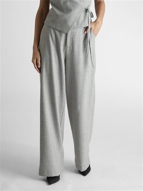 Neo Noir Emmett Pants Kvinde Grey Melange Bukser Med Brede Ben Str 40 - hos Magasin