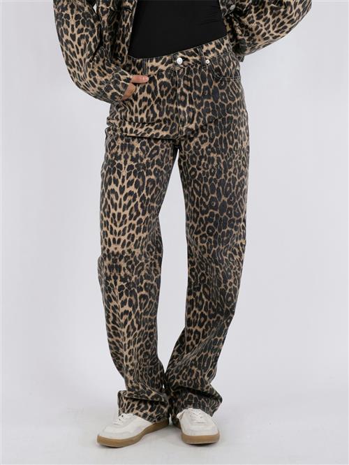 Se Neo Noir Simona Leopard Pants Kvinde Leopard Bukser Med Lige Ben Str 38 - Denim hos Magasin ved Magasin