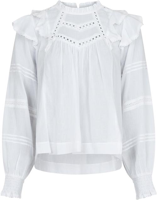 Neo Noir Simkie S Voile Blouse Kvinde White Langærmede Bluser Str 40 - hos Magasin