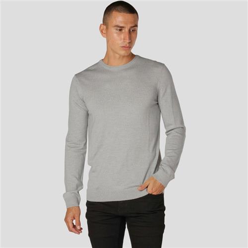 Se Clean Cut Copenhagen Merino Wool Crew Mand Light Grey Mel Sweaters Str S Merino - hos Magasin ved Magasin