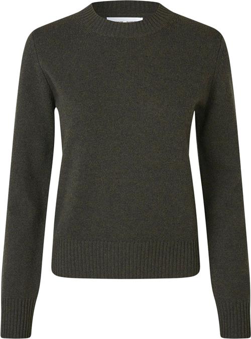 Samsøe Samsøe Charlotte Knit Sweater 15010 Kvinde Black Olive Sweaters Str XS - hos Magasin