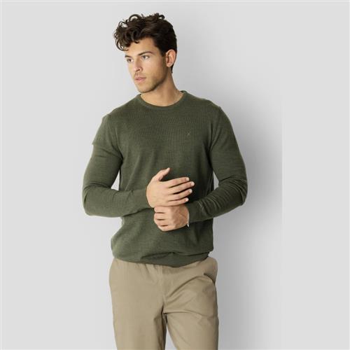 Se Clean Cut Copenhagen Merino Wool Crew Mand Army Melange Sweaters Str L Merino - hos Magasin ved Magasin