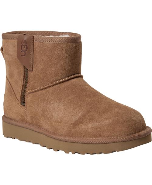 Se UGG W Classic Mini B Zip Kvinde Chestnut Vinterstøvler Str 36 - Polyester hos Magasin ved Magasin