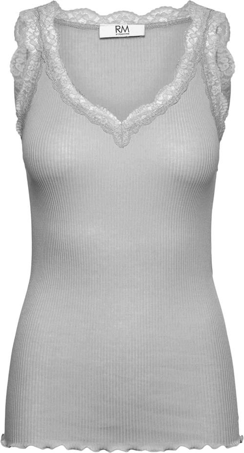 RM by Rosemunde Rmwbalta Modal SL Lace Vneck top Kvinde Grå Toppe Str XS - Bomuld hos Magasin