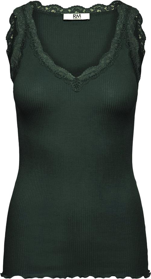 RM by Rosemunde Rmwbalta Modal SL Lace Vneck top Kvinde Bottle Green Toppe Str XL - Bomuld hos Magasin