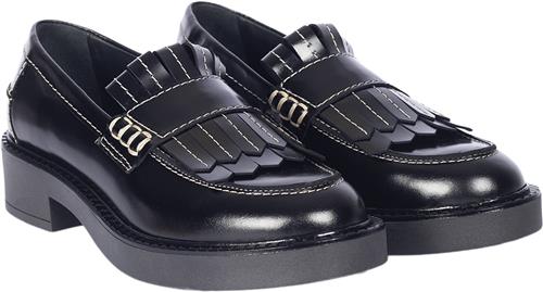 Se ANGULUS Chunky Penny Loafer med Frynser Kvinde 1835 Black Loafers Str 41 - hos Magasin ved Magasin