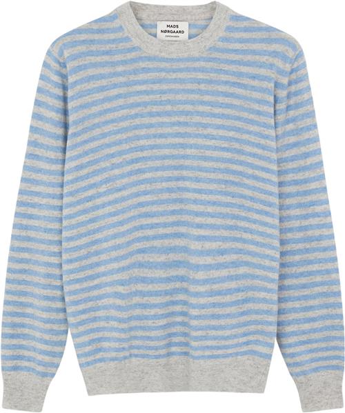 Mads Nørgaard - Copenhagen Eco Wool Stripe Kasey Sweater Kvinde Grå Og Blå Sweaters Str L - hos Magasin