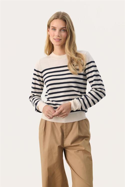 Part Two Jaylynpw PU Kvinde Night Skye Stripe Sweaters Relaxed Fit Str XL - hos Magasin