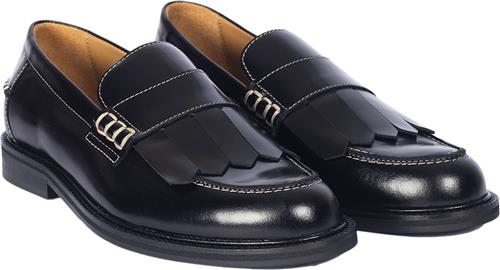 ANGULUS Klassisk Penny Loafer med Frynser Kvinde 1835 Black Loafers Str 42 - hos Magasin