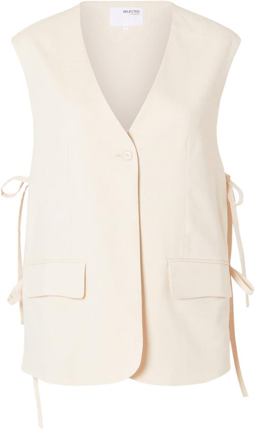 Selected Femme Slfselfina Vest Kvinde Birch/melange Veste Str 38 - hos Magasin