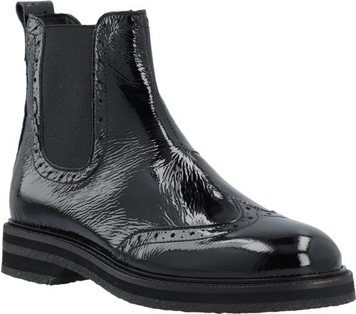 Se Cashott Casbetty Brogue Chelsea Boot Patent Kvinde Black Ankelstøvler Str 36 - hos Magasin ved Magasin