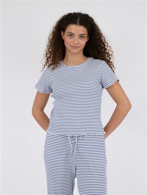 Neo Noir Lonnie Stripe Tee Kvinde Blue Toppe Str 44 - hos Magasin