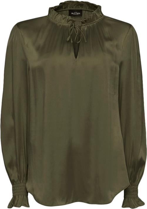 Se Sand 3176 Matt Lalie Blouse Kvinde Grøn Toppe Str 34 - Silke hos Magasin ved Magasin