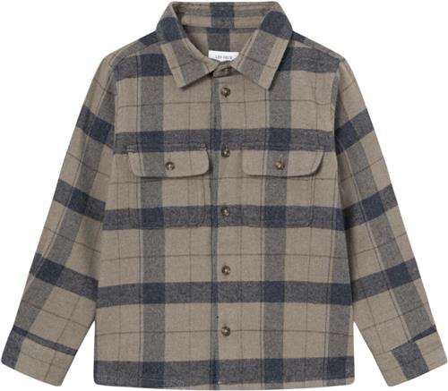 Les Deux Lennon Check Overshirt Kids Str 134/140 - Desert Taupe/dark Navy Skjorter hos Magasin