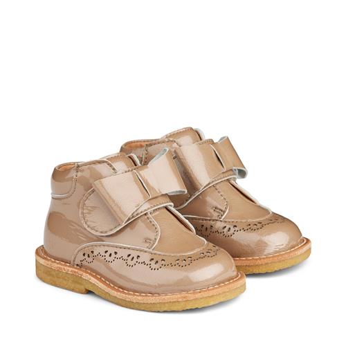 Wheat Bootie Velcro Bowy Beige Begyndersko Str 22 - Læder hos Magasin