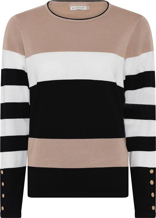 Micha BB Jumper_ Bbviscosestripeknit Kvinde Blk/camel Sweaters Str S - hos Magasin