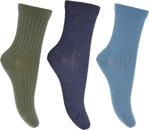 Se mpKids Wool rib Socks 3-pack Str 33/36 - Brun Strømper Uld hos Magasin ved Magasin