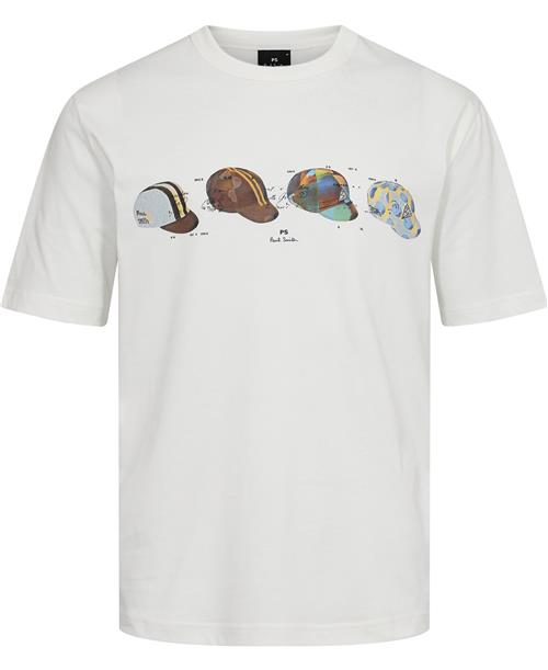 PS Paul Smith Mens SS Tshirt Cycling Caps Mand 121 Kortærmede T-shirts Str XL - Bomuld hos Magasin