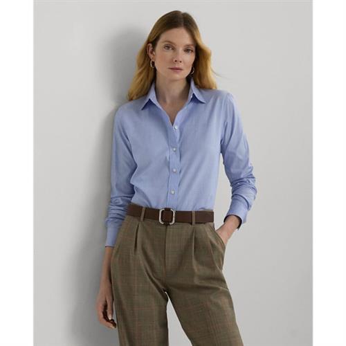 Lauren Ralph Lauren Y/D Cttn END ON Endshirt Kvinde Classic Medium Blue Langærmede Skjorter Str XS - hos Magasin