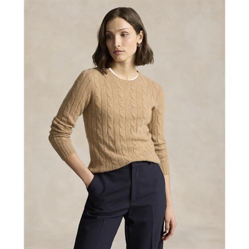 Se Polo Ralph Lauren 2/12 Cashmere Sfalsl-swt Kvinde Collection Camel Melange Sweaters Str S Cashmere - hos Magasin ved Magasin