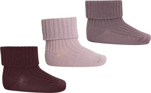 Se mpKids Wool rib Baby Socks 3-pack Str 22/24 - Wood Rose Strømper Uld hos Magasin ved Magasin