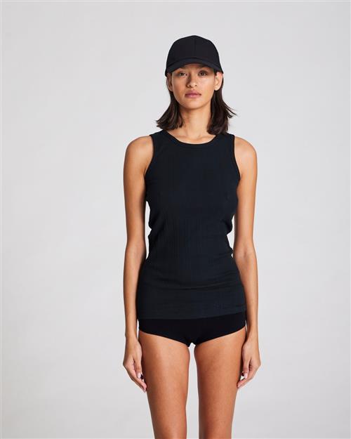 Gai&Lisva Alberte Cotton Top Gots 243975 Kvinde Black Tanktoppe Str L - Bomuld hos Magasin