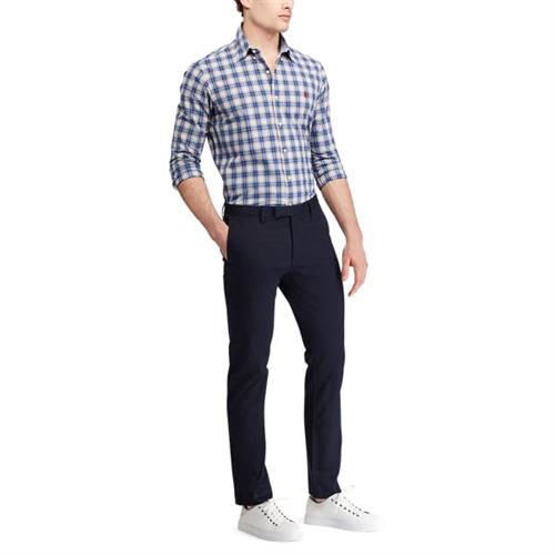 Se Polo Ralph Lauren Stretch Slim Fit Cotton Chino Mand Aviator Navy Chinos Slim Fit Str 31/32 - hos Magasin ved Magasin