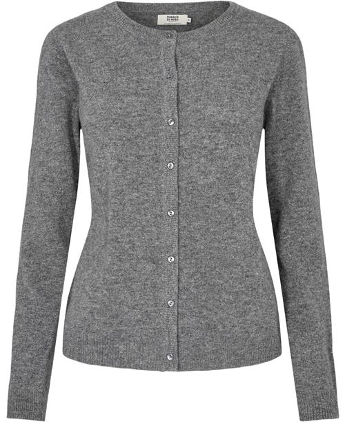 Magasin du Nord Collection Magasin Myrna 3 100 Premium Lambswool Kvinde Medium Grey Melange Cardigans Str XL Uld